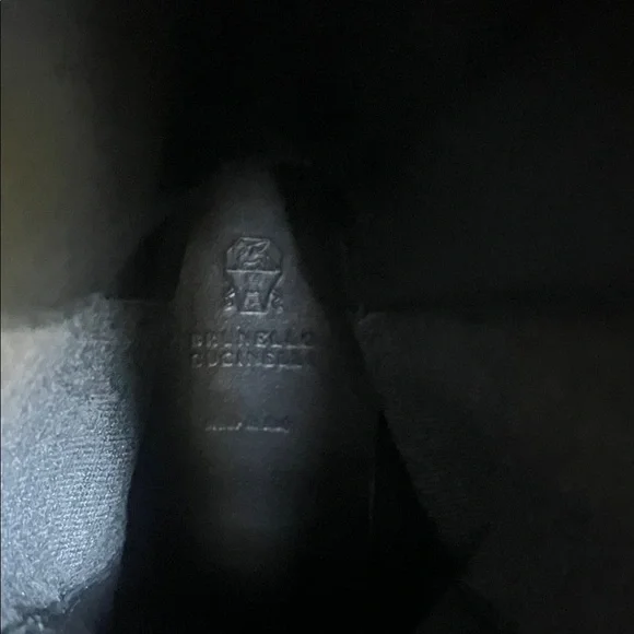 Brunello Cucinelli Light Grey Suede Chelsea Lug Boots - Picture 8 of 9